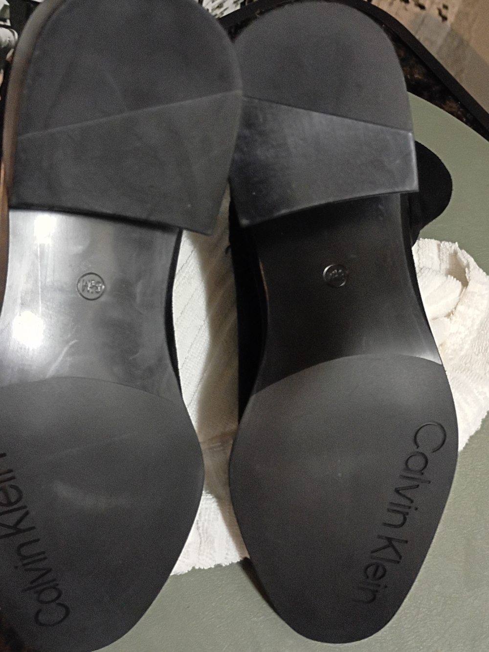 NWOB Calvin Klein Black suede Jasen 2 Buckle Strap Booties with Size 8.5 M - Picture 10 of 15